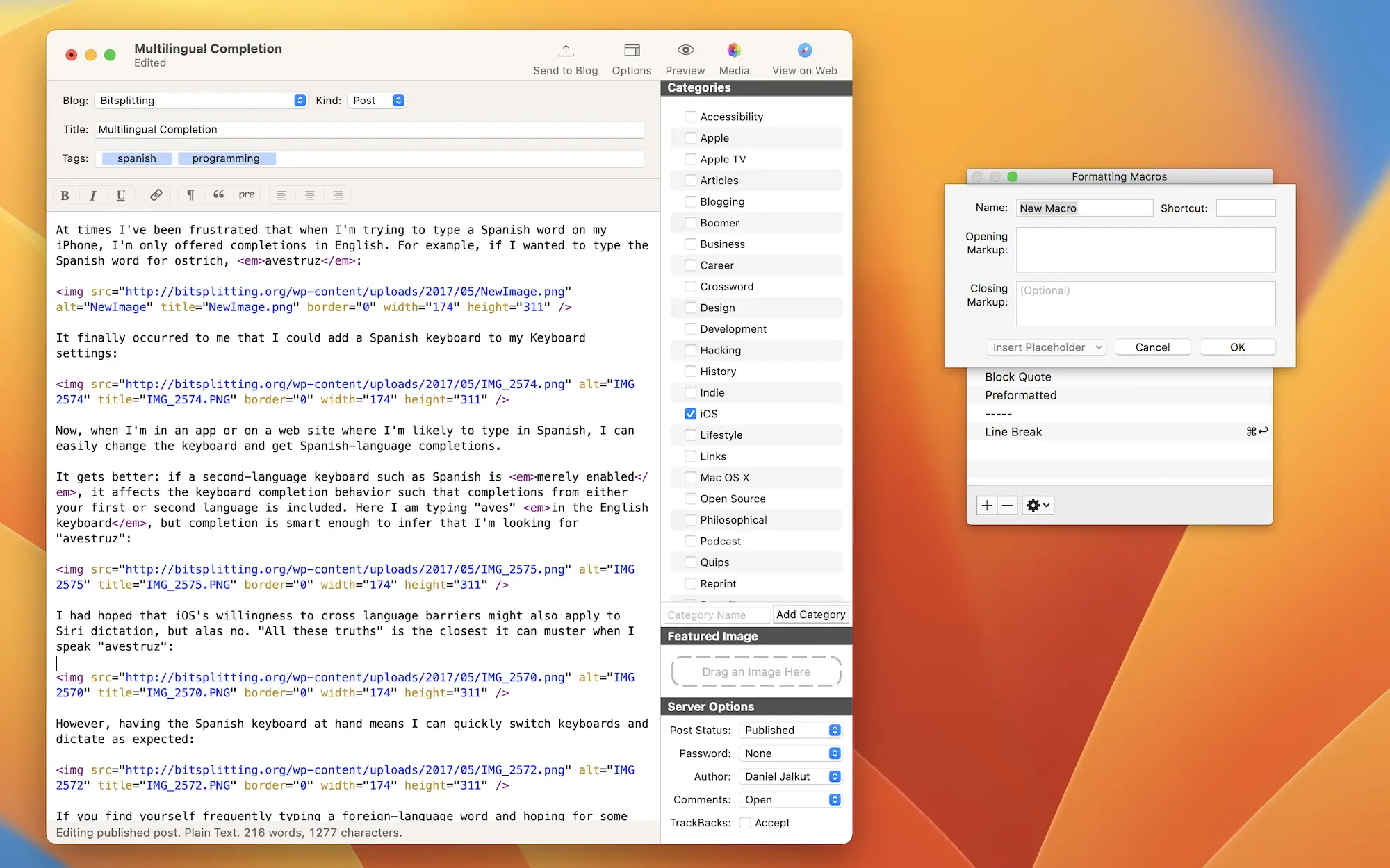 MarsEdit v5.3.6 博客写作软件