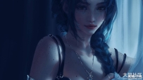 长辫子美女,凝望眼睛,唯美厚涂画风4k高清壁纸 4000x2231像素