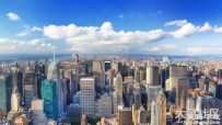纽约全景,曼哈顿,天空云,城市风光3440x1440壁纸 3440x1440
