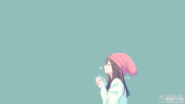 closedeyes,黑发,动漫,帽子,animegirls,冬天,咖啡,冷,极简主义,turquise,杯子 5120x2880像素